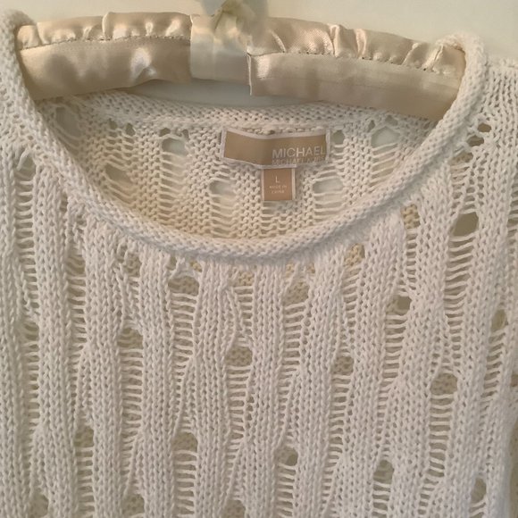 Michael Kors Open Weave White Pullover - Picture 2 of 4